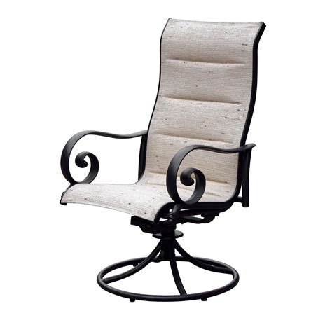 black metal fabric padded indoor sling chair with ottoman|outdoor swivel chairs with ottoman.